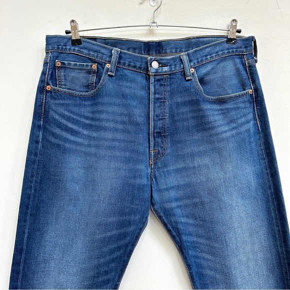 Levi's 501 Original Fit Button Fly Anchor Stretch Straight Jeans, Size 38x32 - Picture 3 of 10